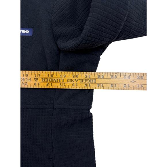 Lands' End Jacket Grid Fleece Full Zip Up Womens XL Black Pink Trim - Picture 10 of 11